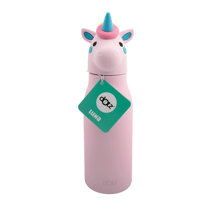 Dubbelwandige fles uit rvs met siliconen rietje Luna 350ml
